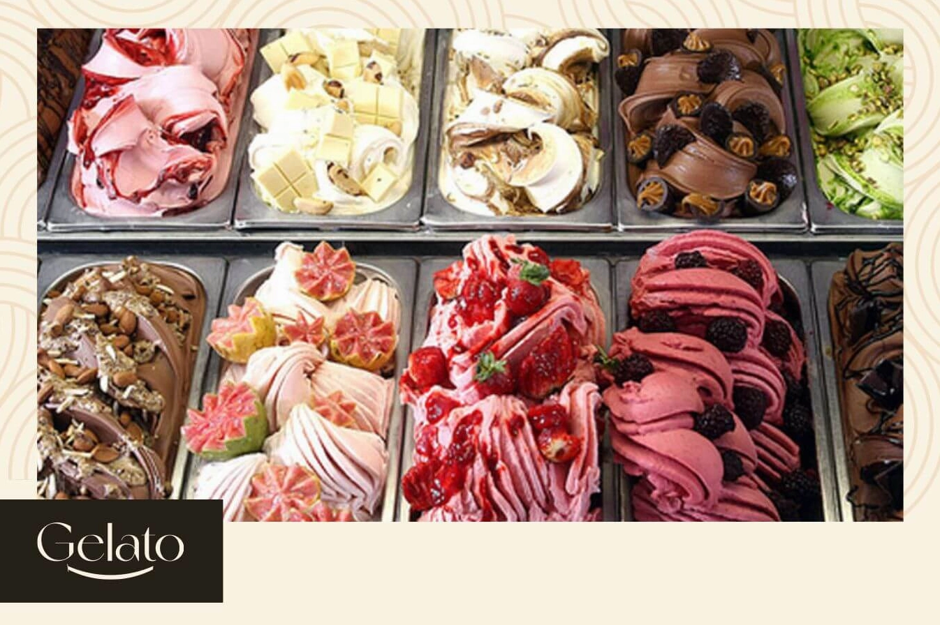 Kem gelato trong ly