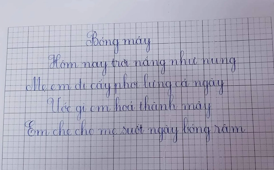 Mẫu chữ đẹp cho bé luyện tập
