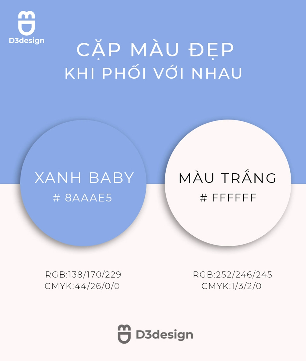 Phối 2 màu đẹp: Bí quyết tạo ấn tượng thị giác 2026 Phối màu xanh tương