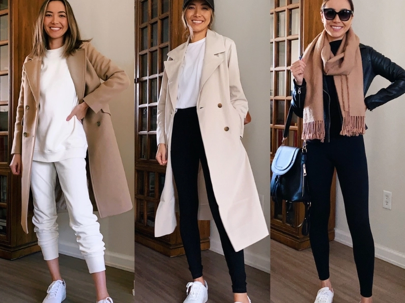 Phụ nữ mặc đồ athleisure dạo phố