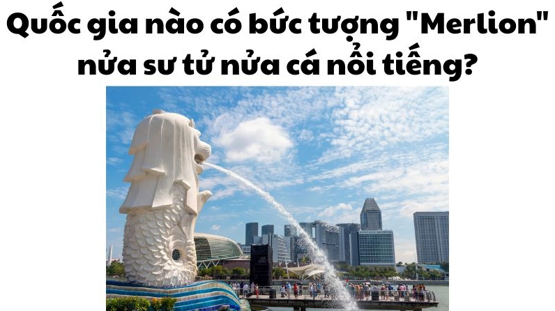 Toàn cảnh Vịnh Marina và tượng Merlion Singapore về đêm