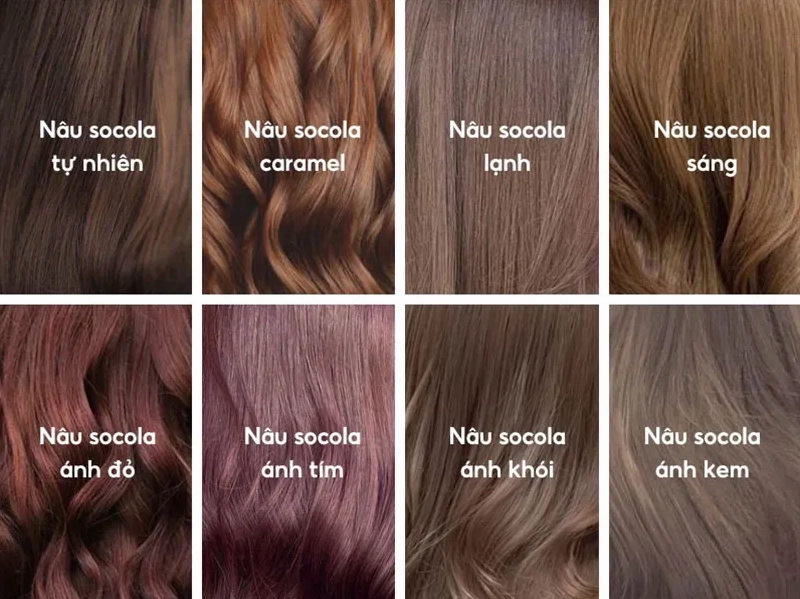 Tóc nâu socola chuyển màu